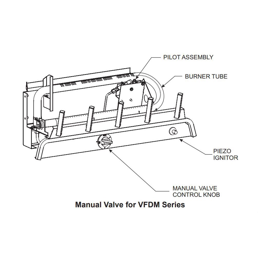 White Mountain Hearth VFDMxx Flint Hill Ceramic Fiber Gas Log Set with Ventless Burner and Manual Pilot Valve