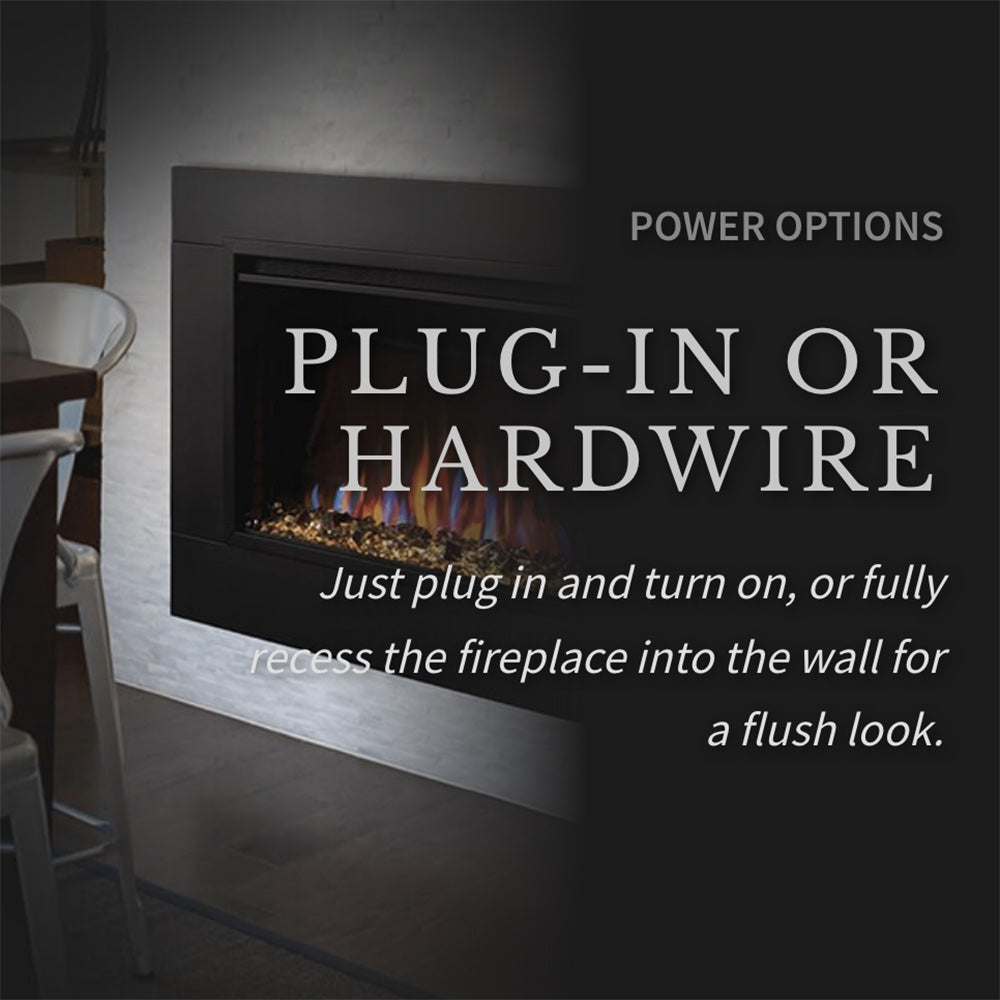 Napoleon Cineview 30-Inch Built-In Electric Fireplace with Logs, Crystal Media and Remote