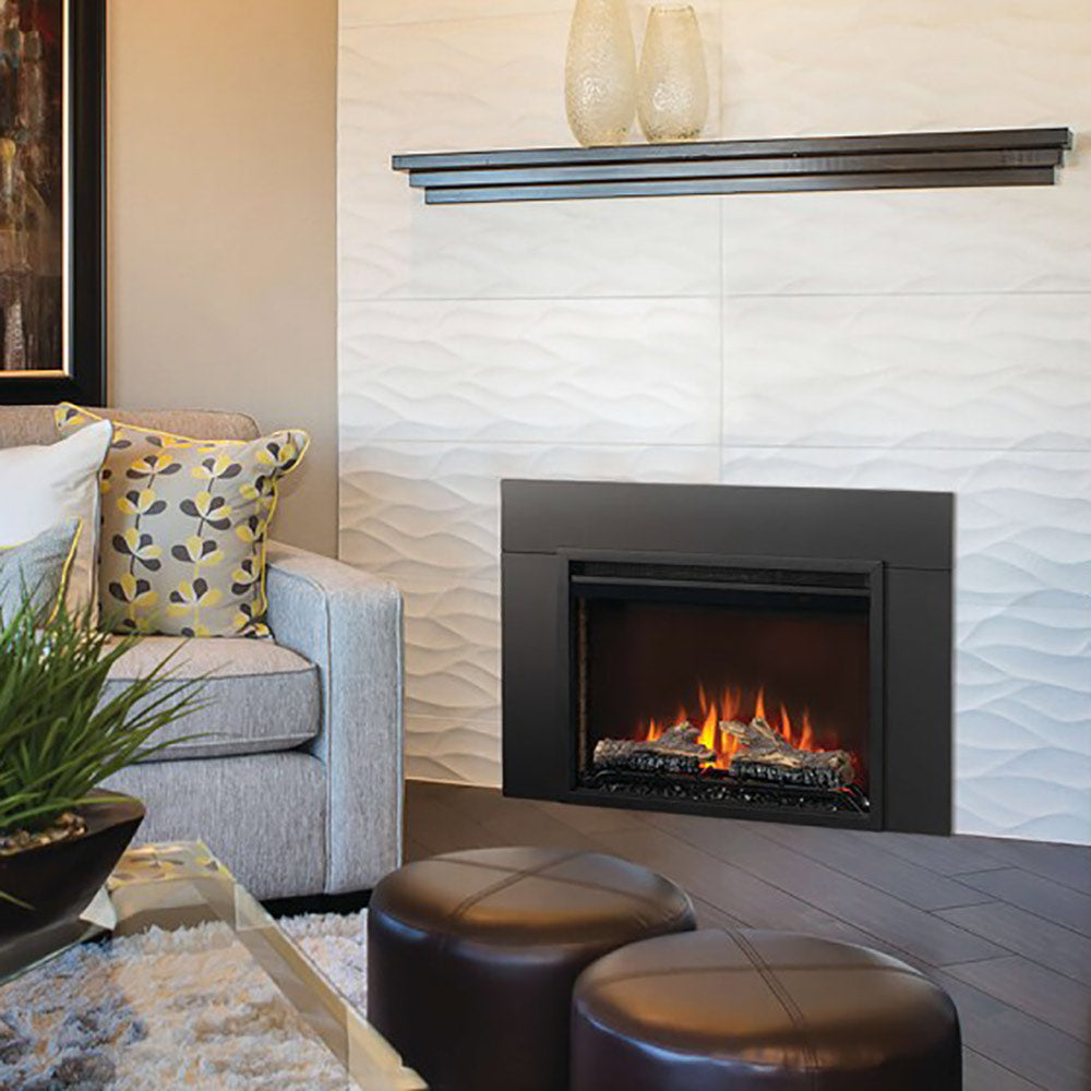 Napoleon Cineview 30-Inch Built-In Electric Fireplace with Logs, Crystal Media and Remote