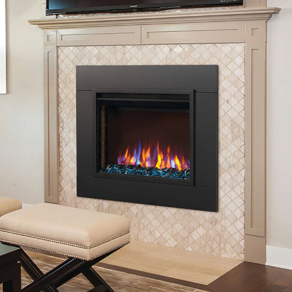 Napoleon Cineview 30-Inch Built-In Electric Fireplace with Logs, Crystal Media and Remote