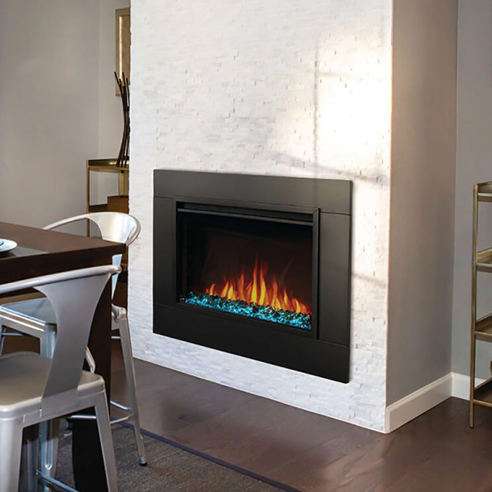 Napoleon Cineview 30-Inch Built-In Electric Fireplace with Logs, Crystal Media and Remote