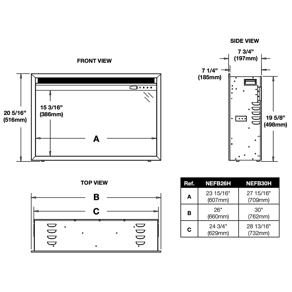 Napoleon Cineview 26-Inch Electric Fireplace Insert with Logs, Crystal Media, Remote & 5-Inch Surround