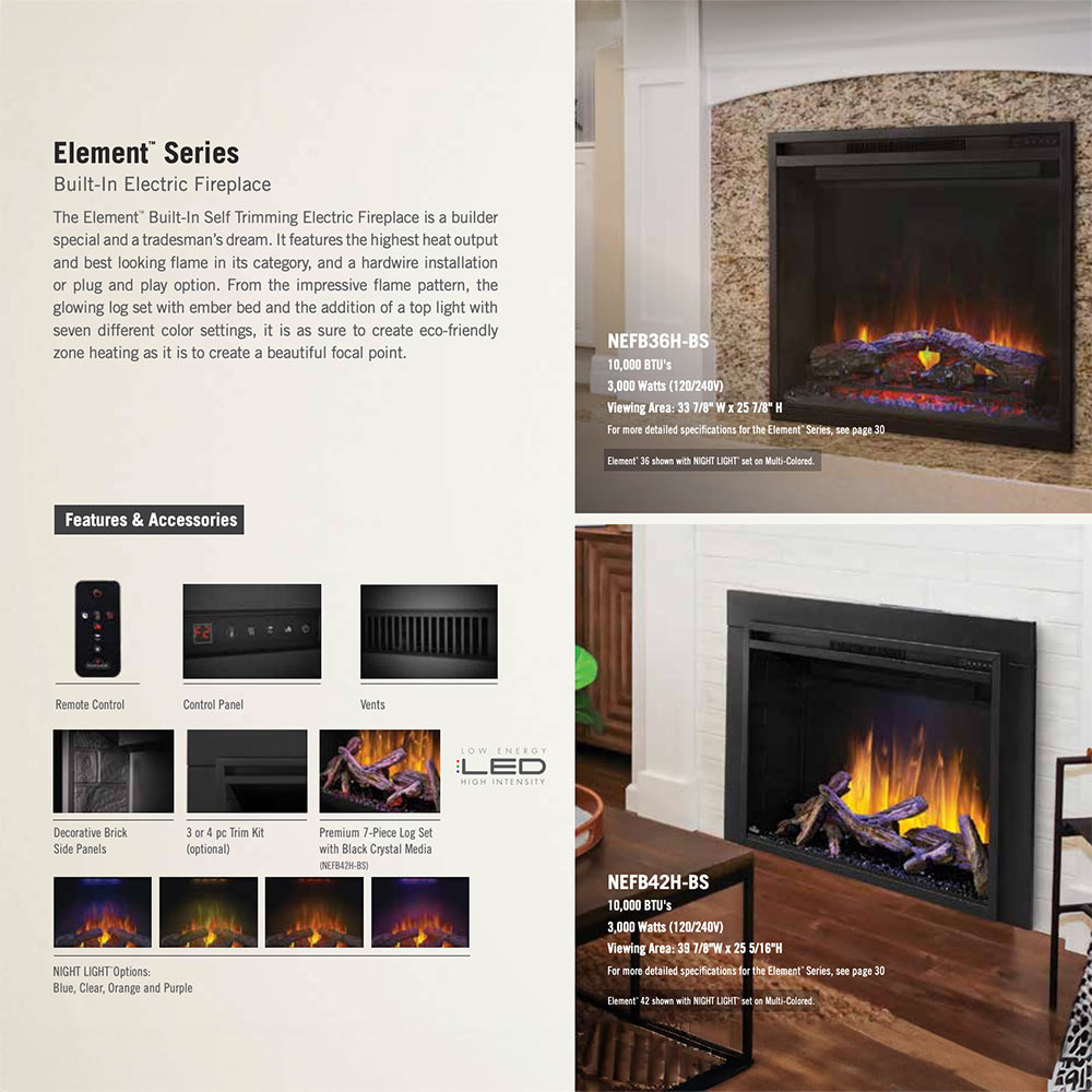 Napoleon Element Built-In Electric Fireplace