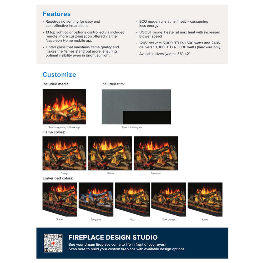 Napoleon Elevation Built-In Electric Fireplace
