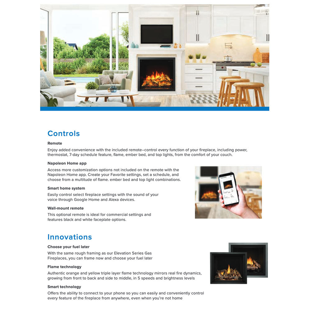 Napoleon Elevation Built-In Electric Fireplace