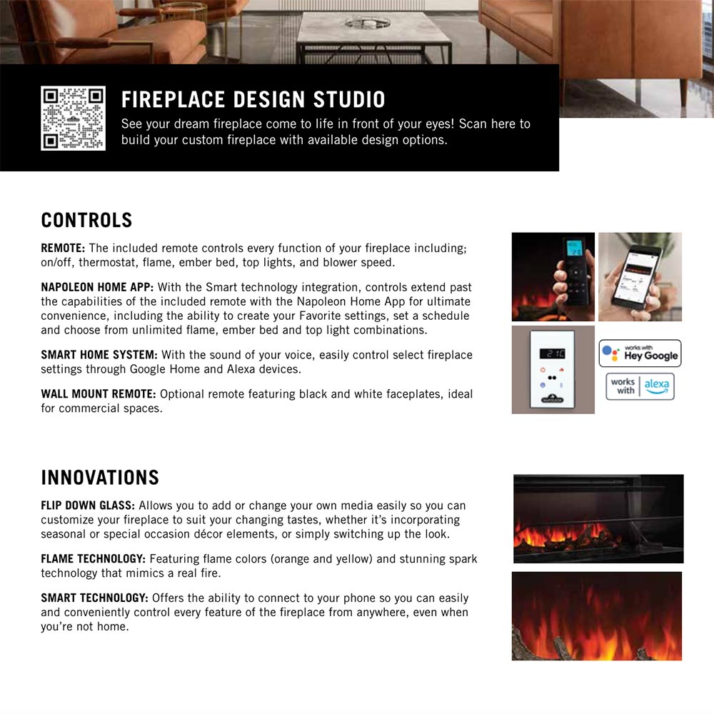 Napoleon Astound Series Built-In Electric Fireplace