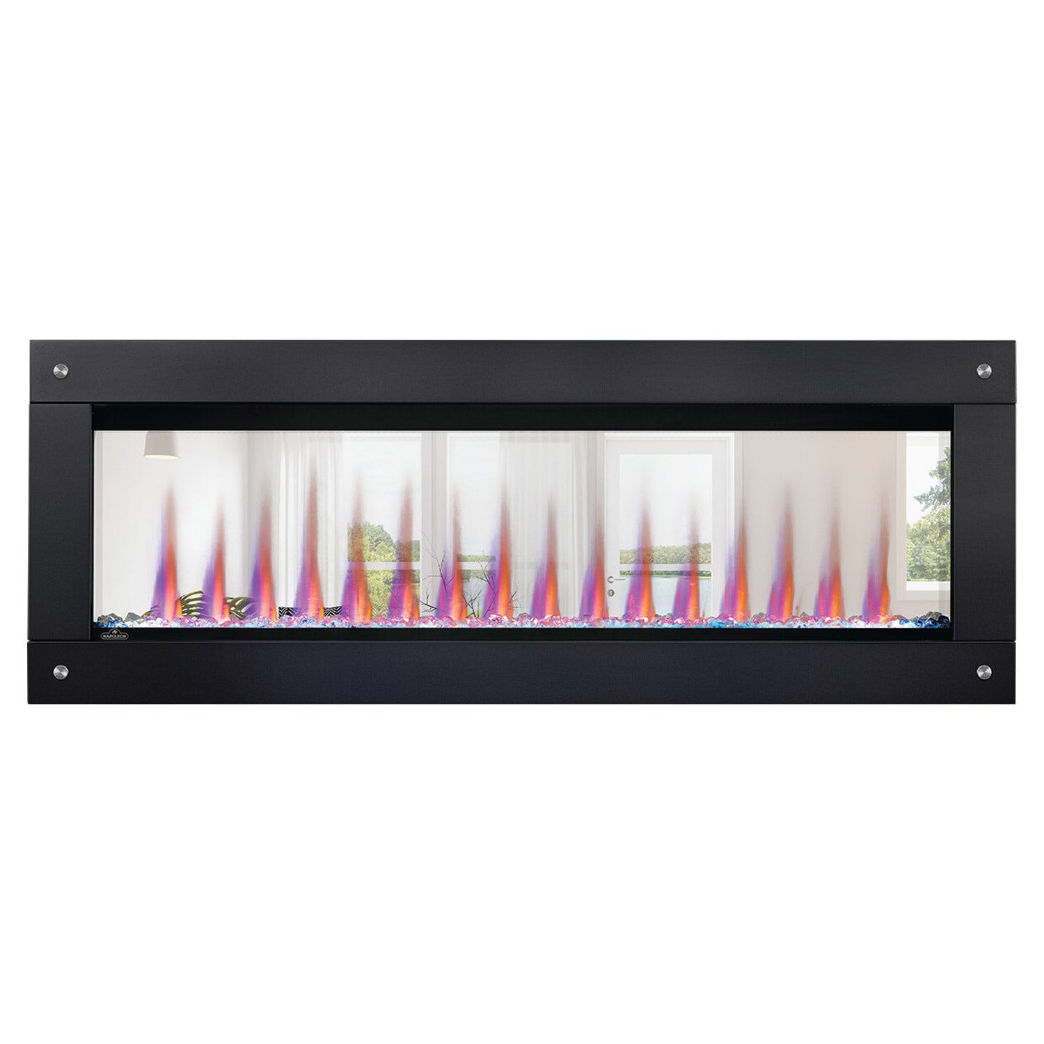 Napoleon CLEARion 50-Inch Built-In See-Through Electric Fireplace with Logs, Crystal Media & Remote