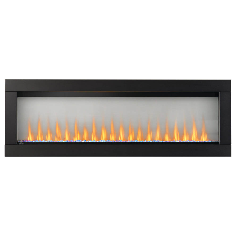 Napoleon CLEARion 60-Inch Built-In See-Through Electric Fireplace with Logs, Crystal Media & Remote