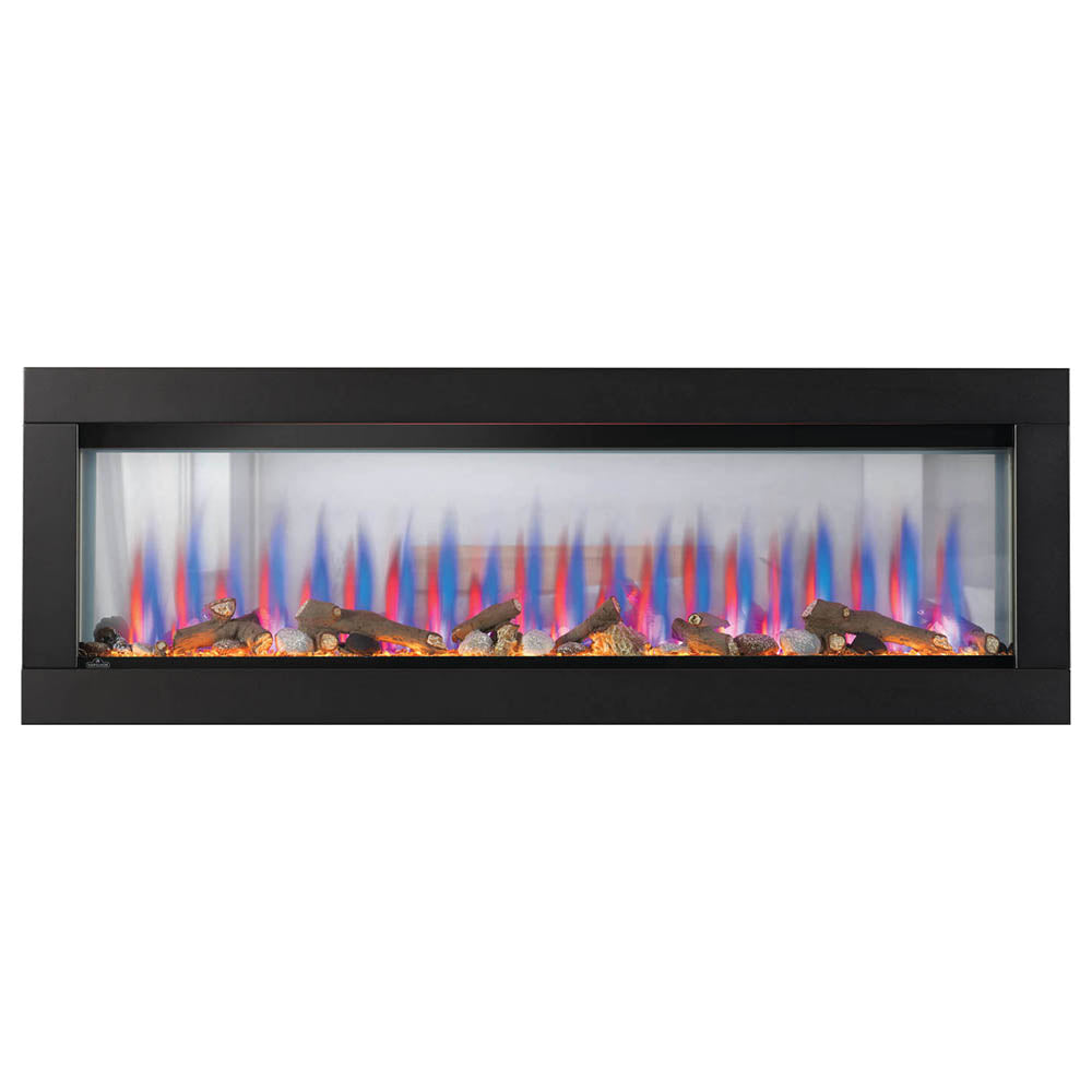 Napoleon CLEARion 60-Inch Built-In See-Through Electric Fireplace with Logs, Crystal Media & Remote