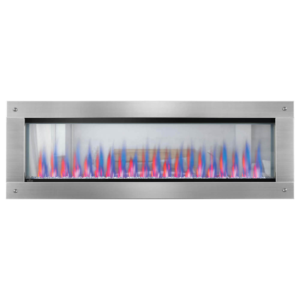 Napoleon CLEARion 60-Inch Built-In See-Through Electric Fireplace with Logs, Crystal Media & Remote