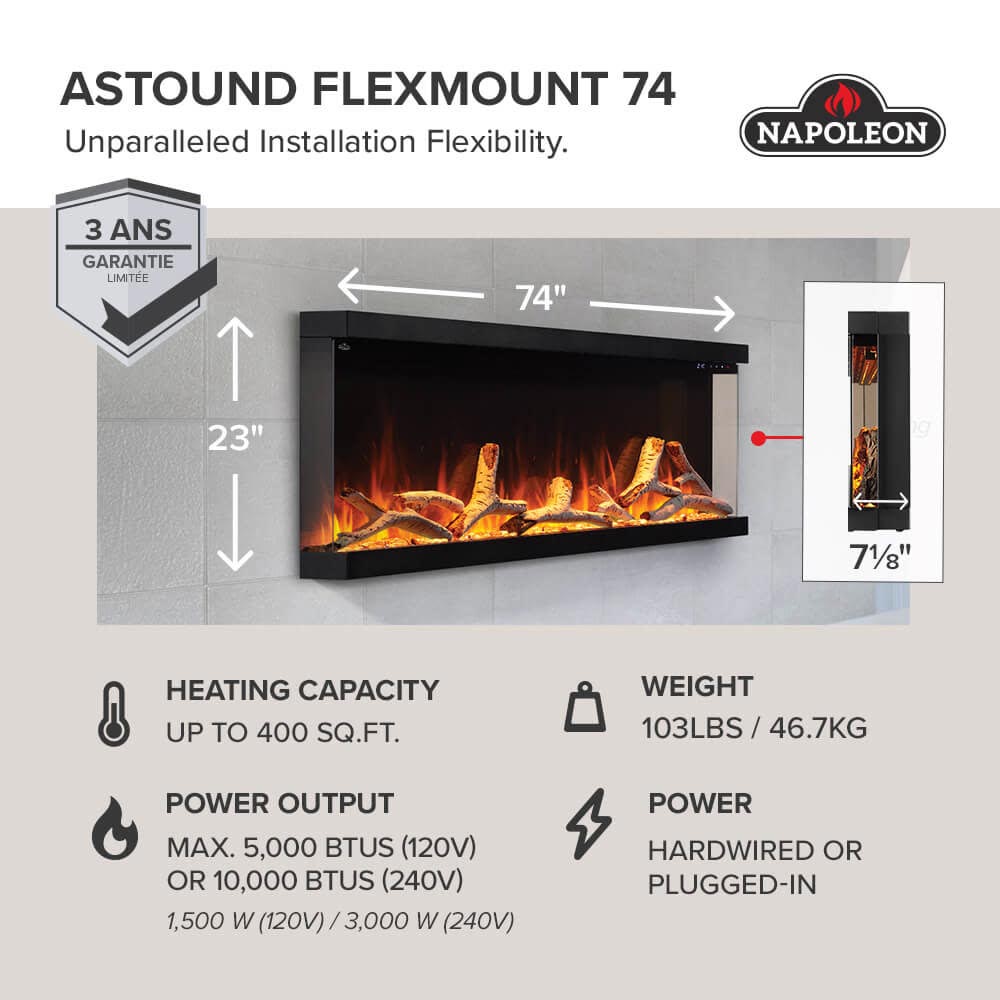 Napoleon Astound FlexMount Electric Fireplace
