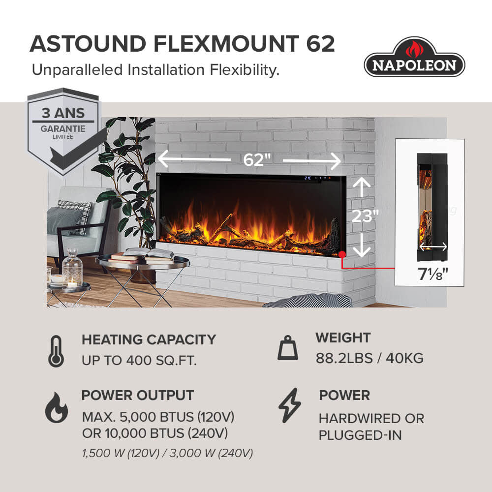 Napoleon Astound FlexMount Electric Fireplace
