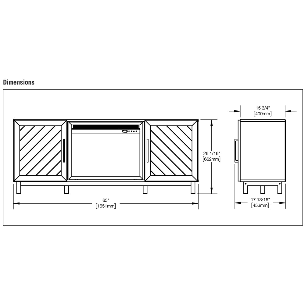 Napoleon Bella Electric Fireplace TV Stand with 26-Inch Cineview Firebox