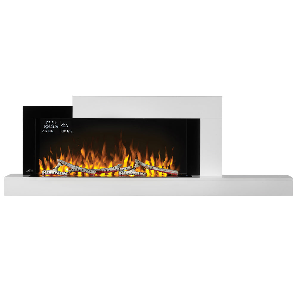 Napoleon Stylus Cara Elite Wall Mount Electric Fireplace with Remote and Wood Surround