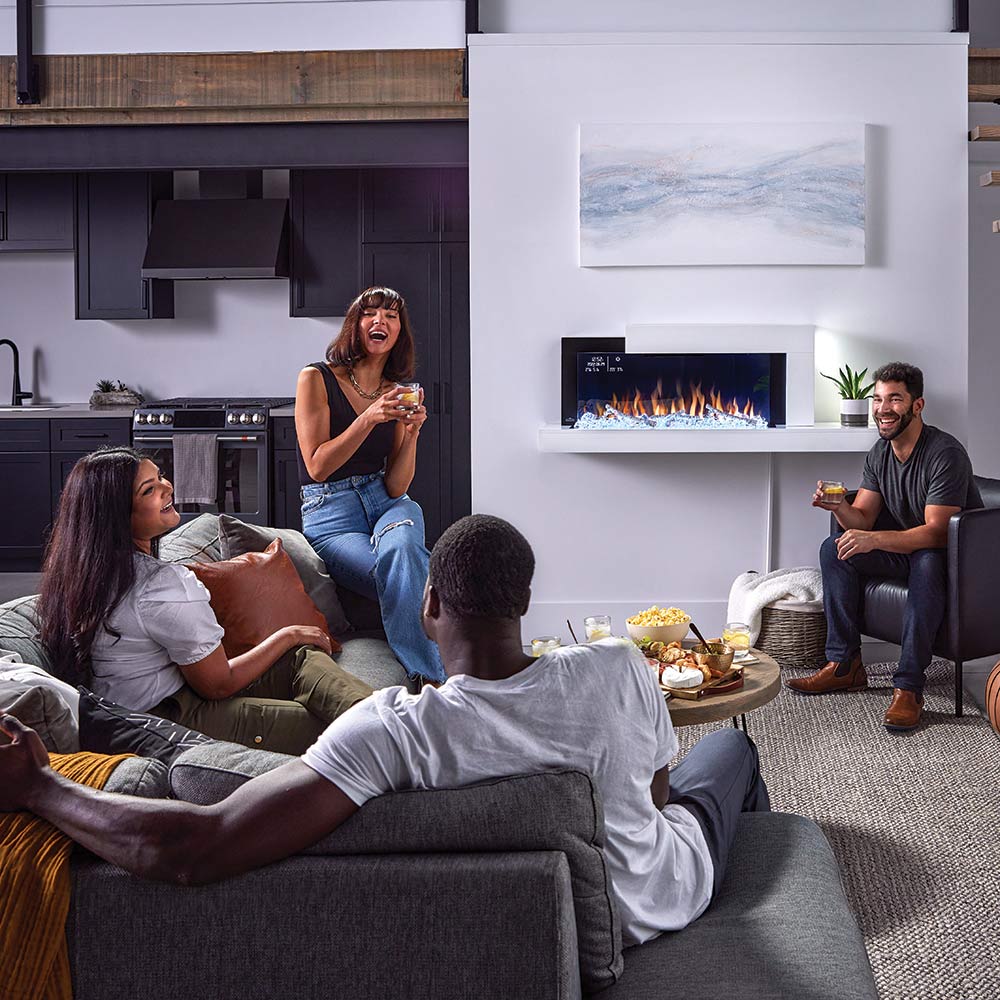 Napoleon Stylus Cara Elite Wall Mount Electric Fireplace with Remote and Wood Surround