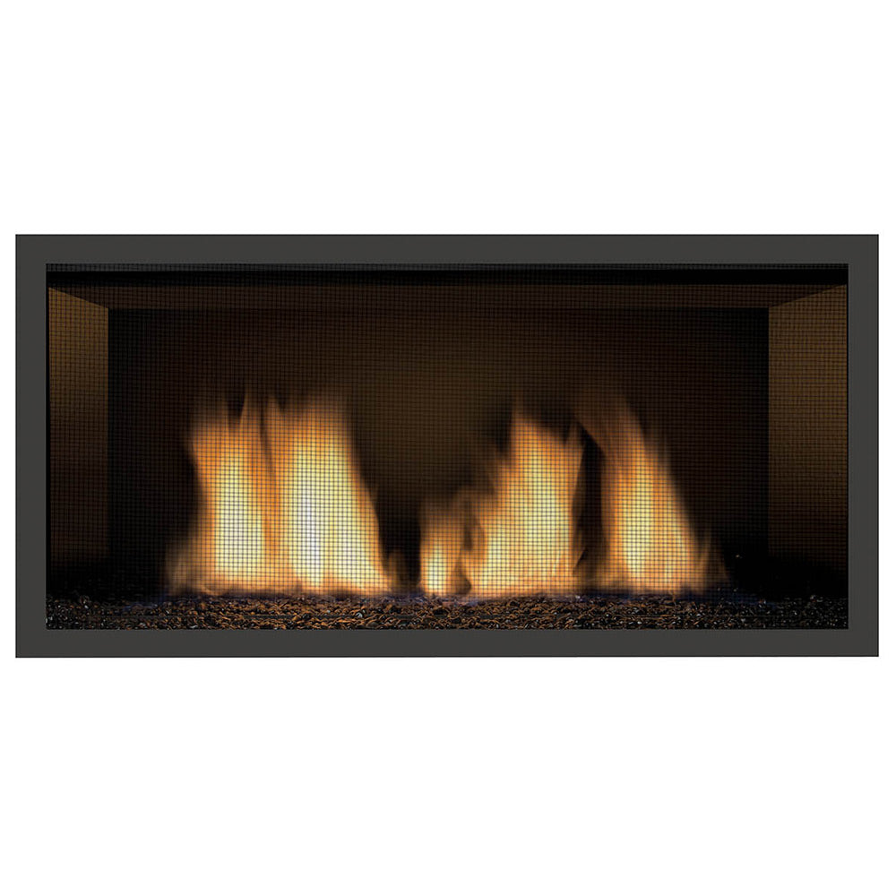 Sierra Flame NEWCOMB-36-DELUXE 36-Inch Newcomb Deluxe Direct Vent Built-In Gas Fireplace with Fireglass and Rock Media
