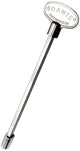 Universal valve key with chrome 12-inch handle and round head with Dante branding