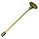 Universal valve key in brass finish with oval head and long handle with squared tip.