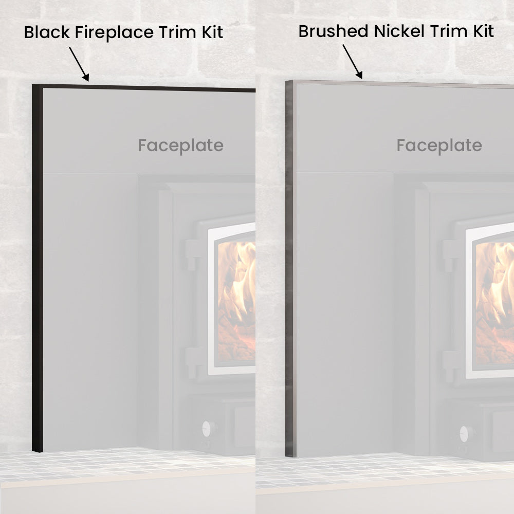 Faceplate trim kit showing black and brushed nickel rectangular side trims