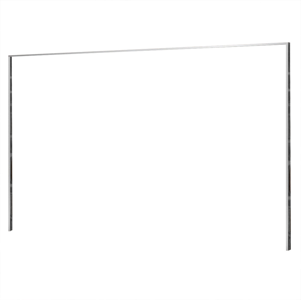 Brushed nickel faceplate trim kit with large rectangular metal frame, 32x50 size