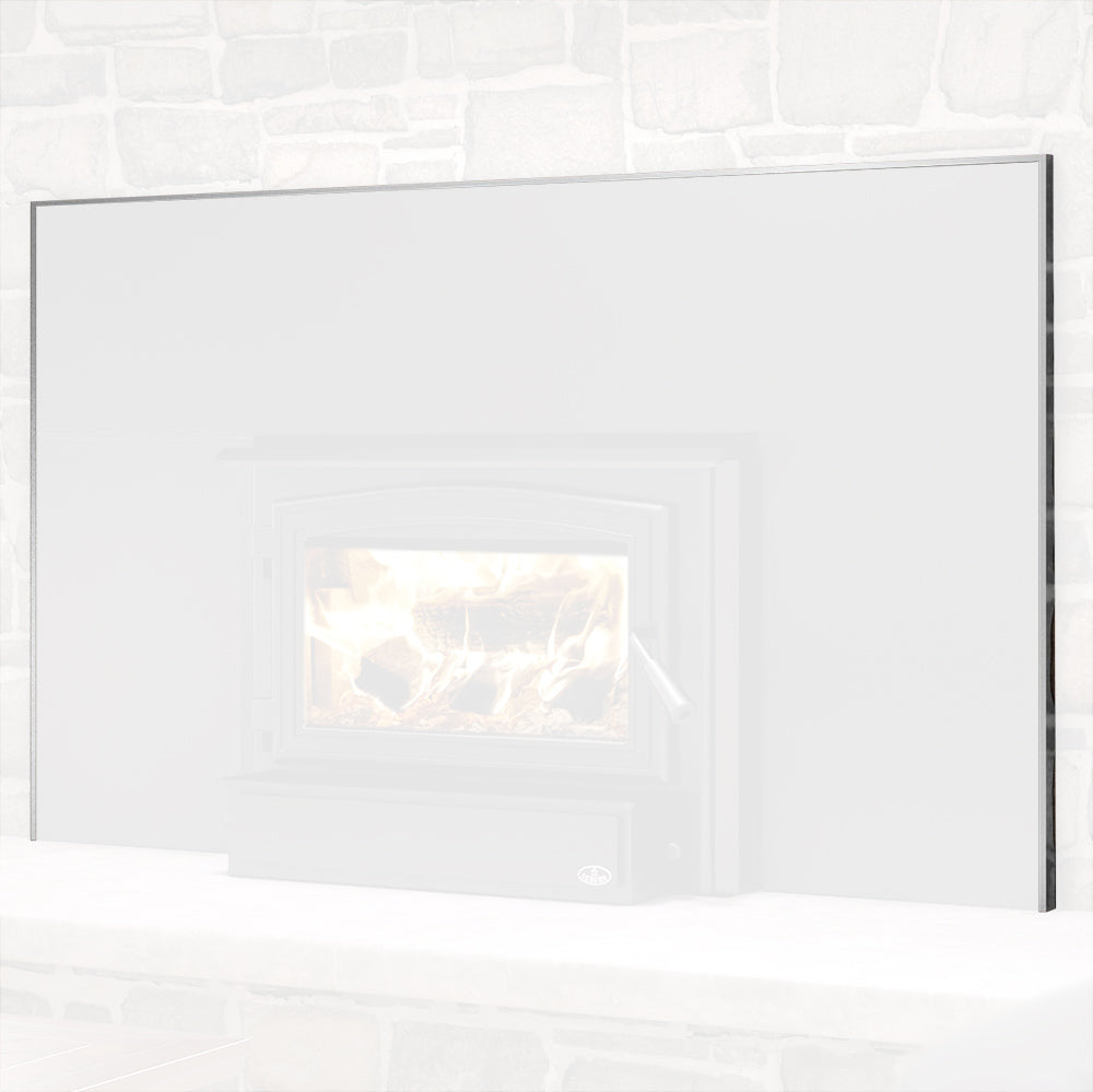 Brushed nickel faceplate trim kit with tall rectangular trim frame