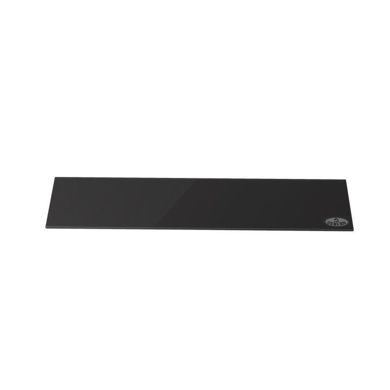 Glass ash lip insert, rectangular black panel