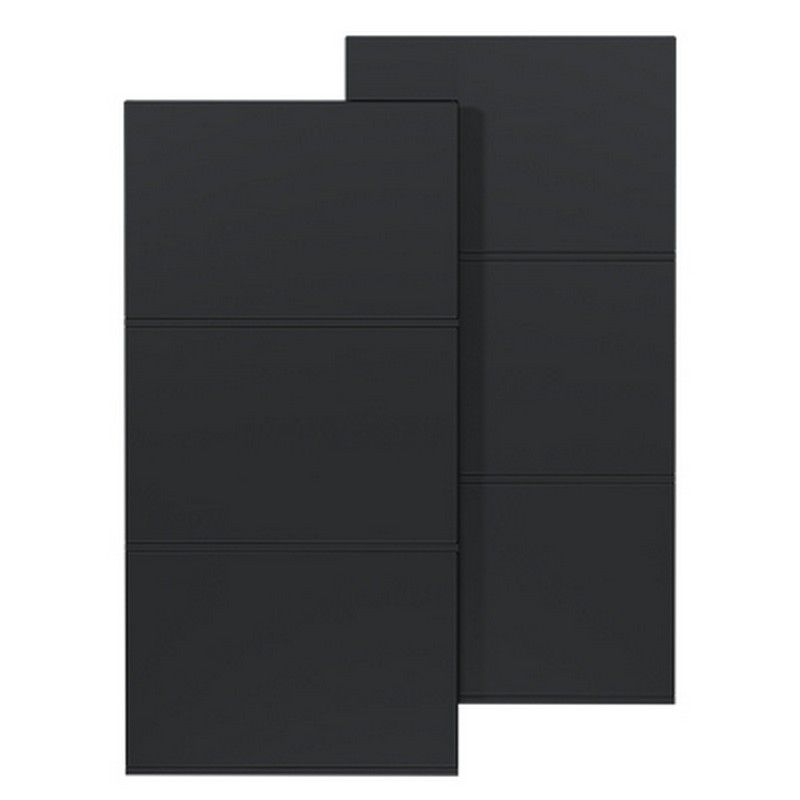 Black wood stove side panel kit, two rectangular metal panels