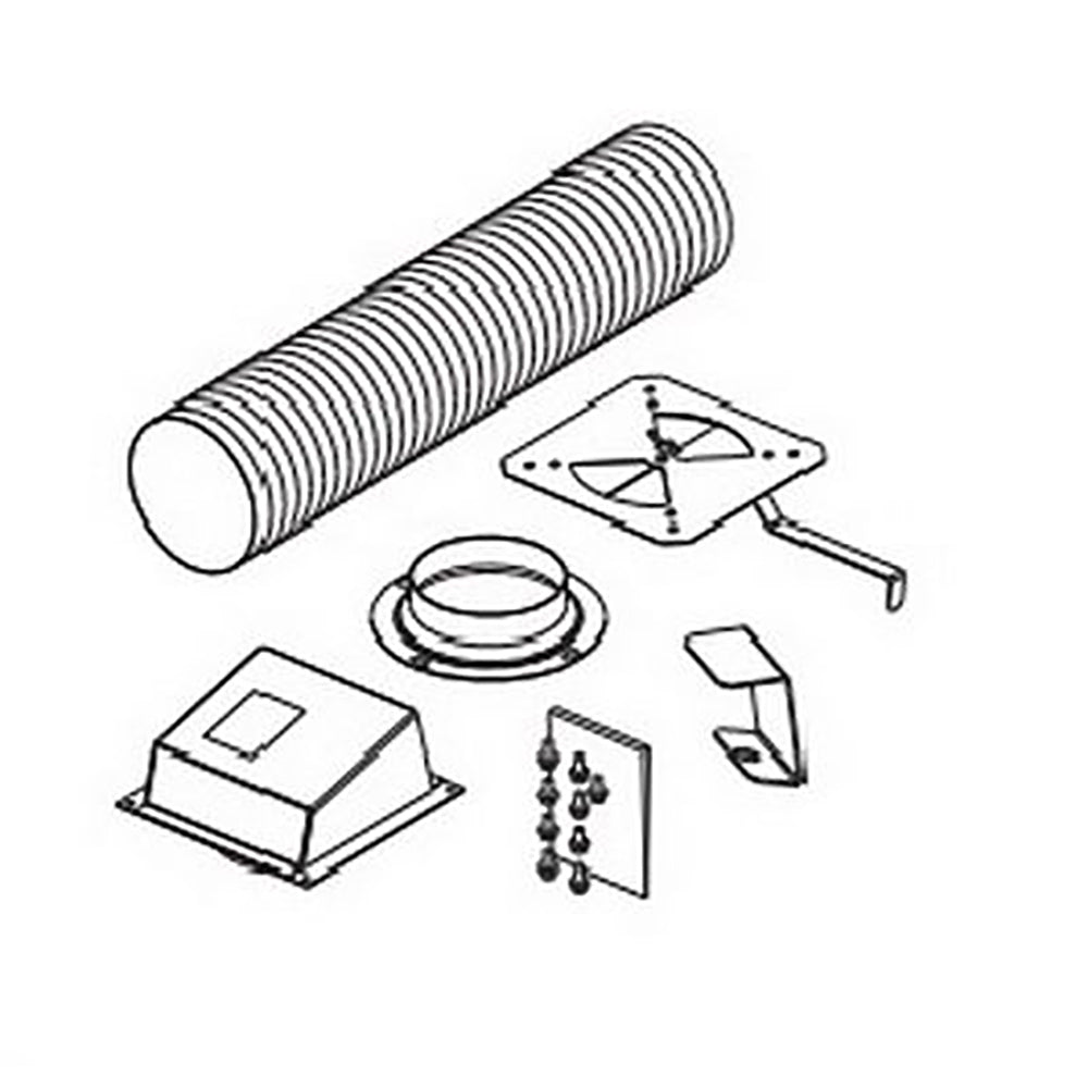 Outside air kit with duct, mounting plate, vent components and screws