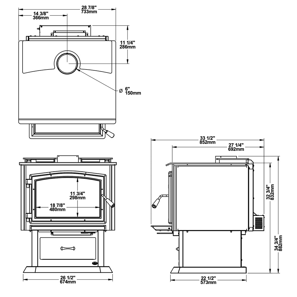 Osburn 3500 Wood Stove with Blower and Door