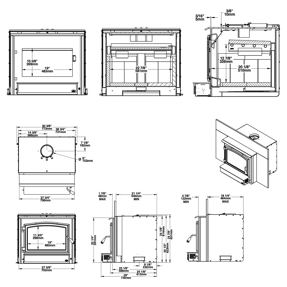 Osburn 3500 Wood Insert