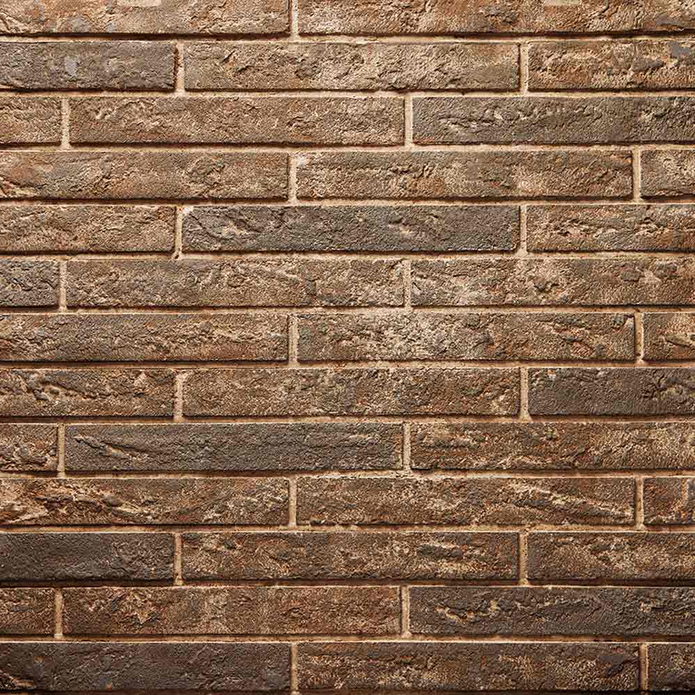 Brown brick-style refractory panel surface with rectangular stone pattern