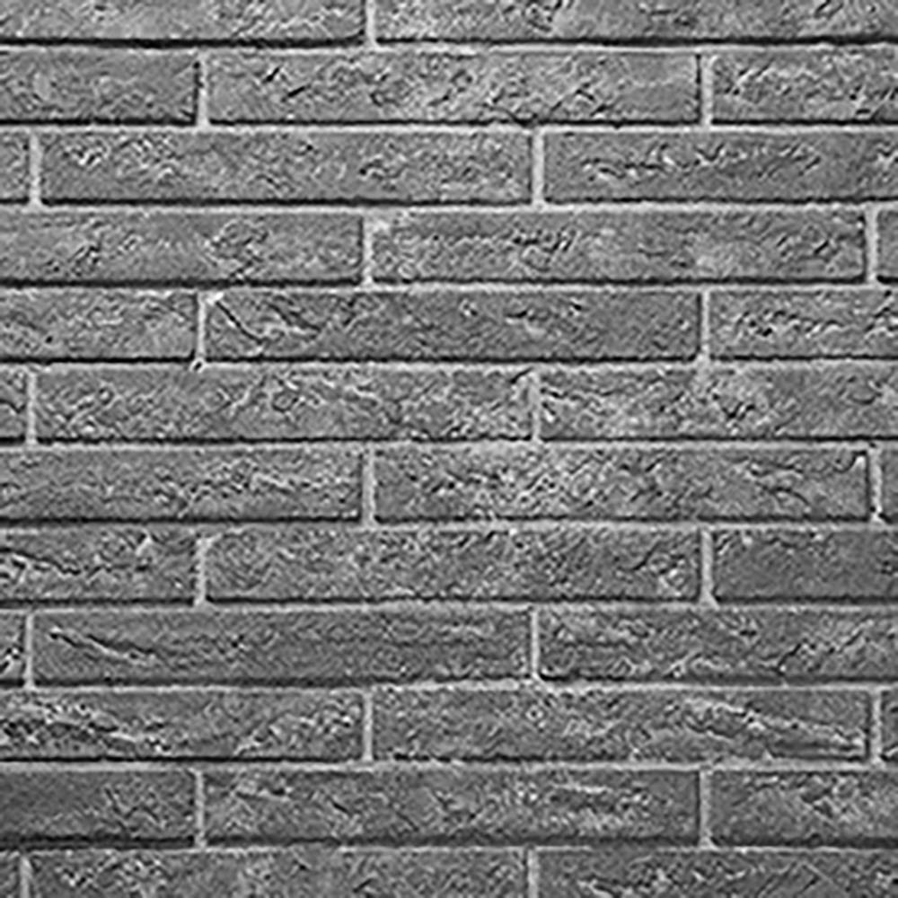 Grey traditional refractory fireplace panel with brick-pattern surface
