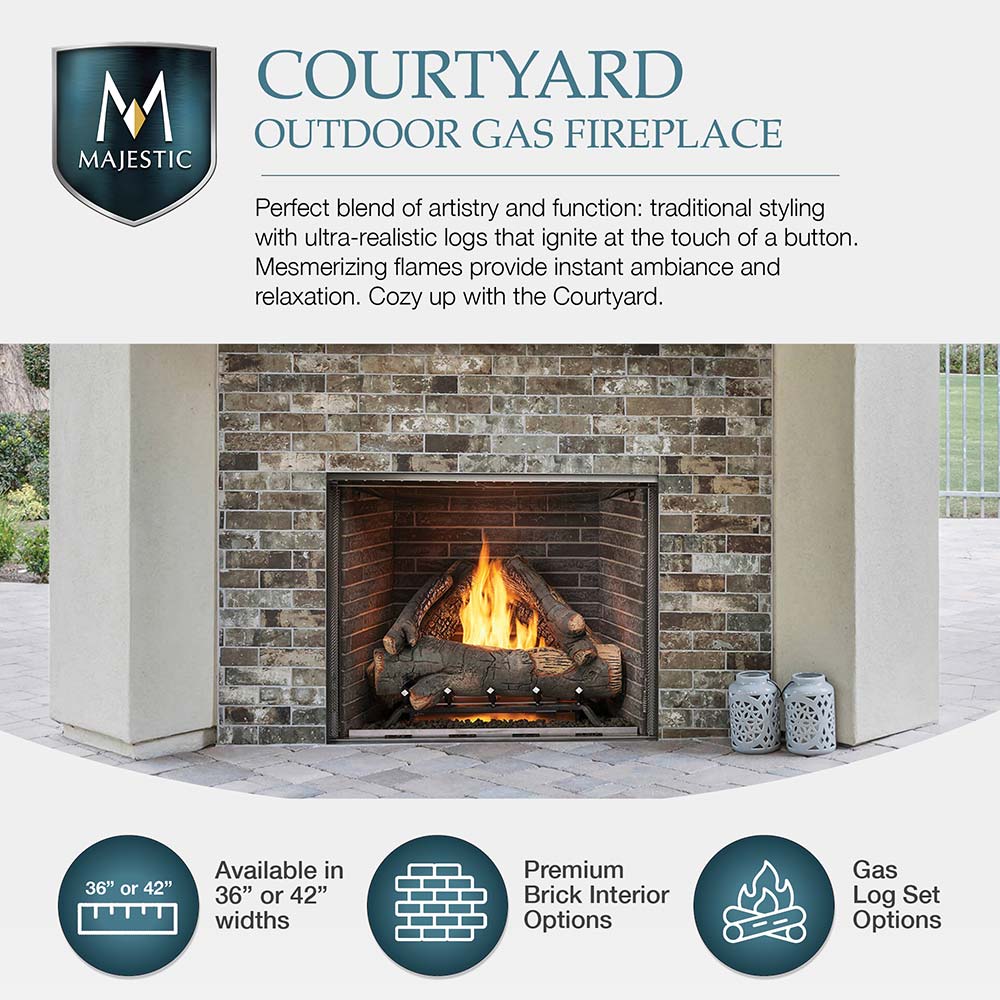 Outdoor Lifestyles Courtyard 36-Inch Outdoor Gas Fireplace