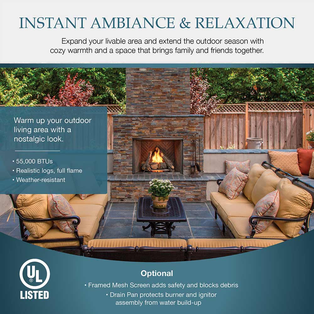 Outdoor Lifestyles Courtyard 36-Inch Outdoor Gas Fireplace