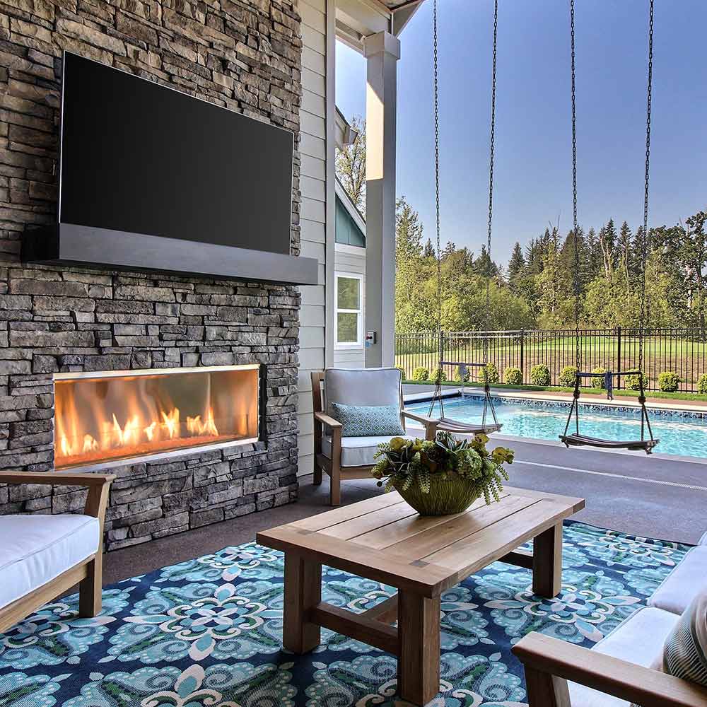 Outdoor Lifestyles Lanai 48-Inch Linear Outdoor Gas Fireplace with IntelliFire Ignition
