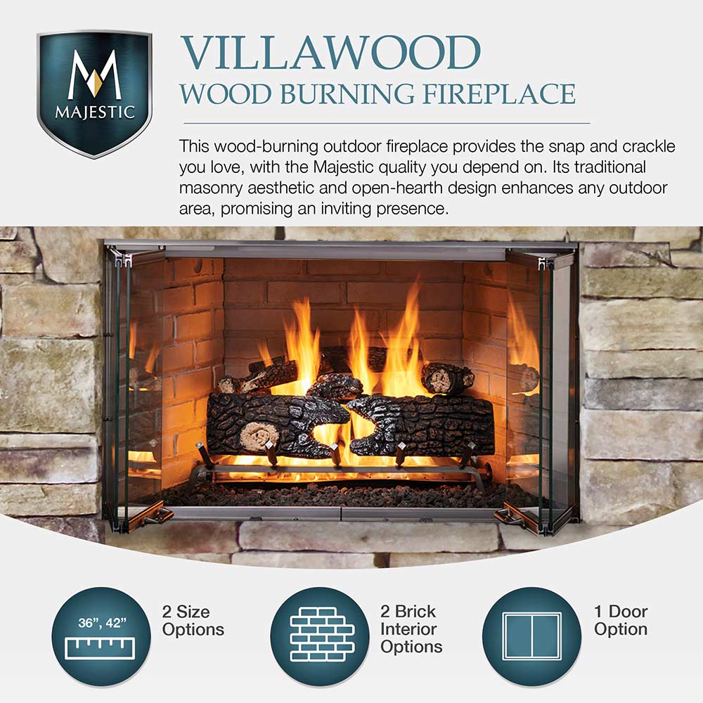 Outdoor Lifestyles Villa 42-Inch Outdoor Wood Fireplace