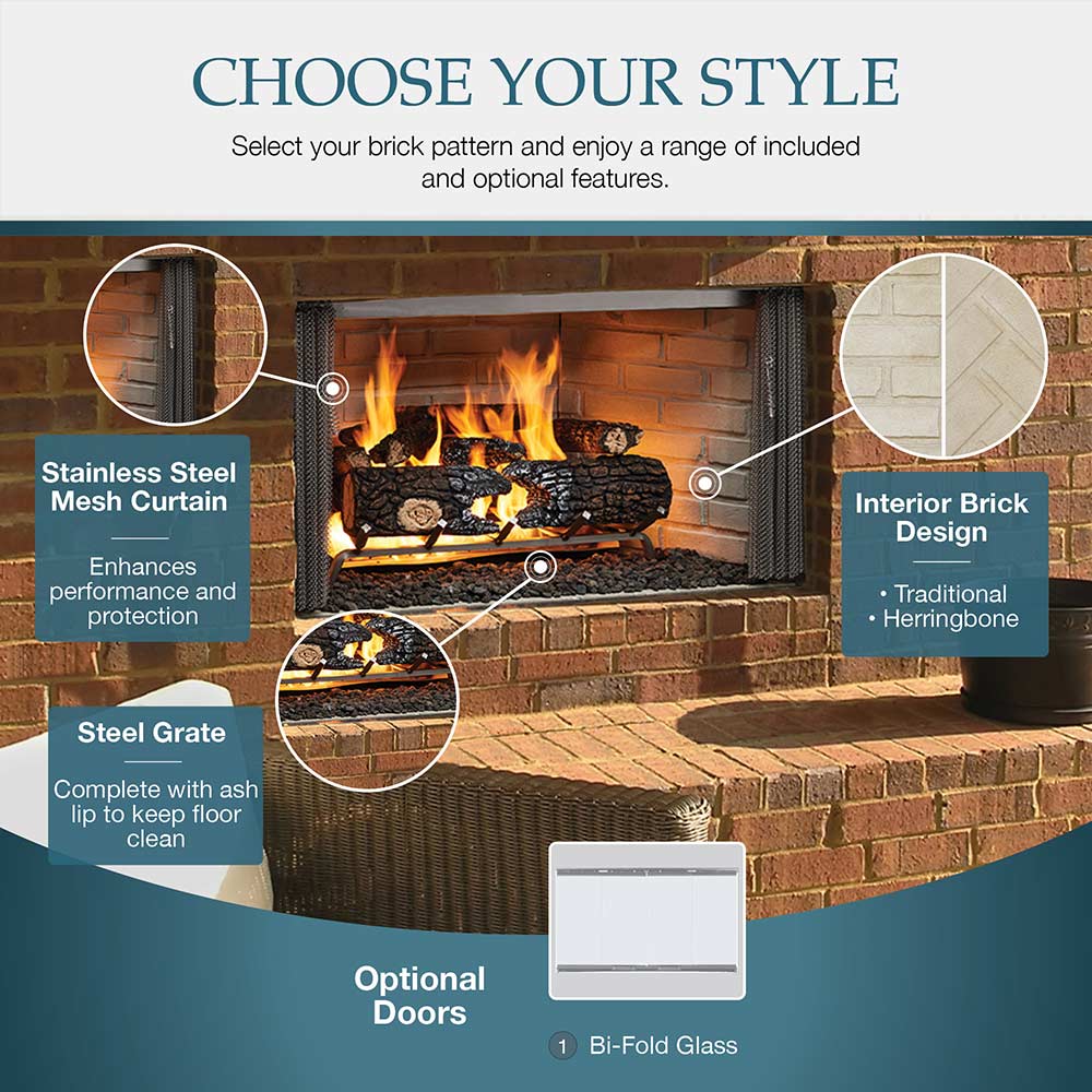 Outdoor Lifestyles Villa 42-Inch Outdoor Wood Fireplace
