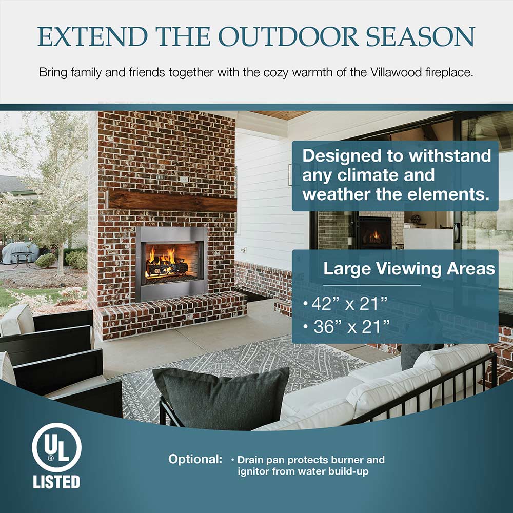Outdoor Lifestyles Villa 36-Inch Outdoor Wood Fireplace
