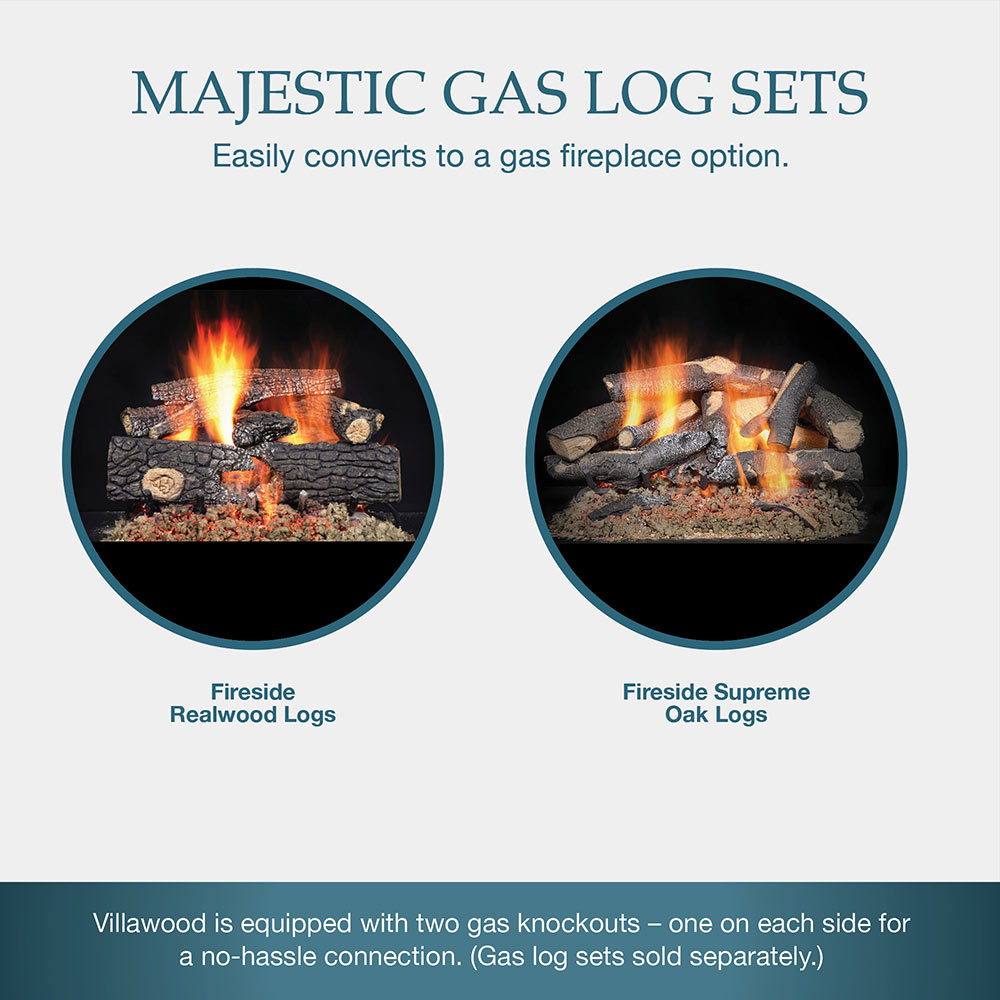 Outdoor Lifestyles Villa 42-Inch Outdoor Firebox with Gas Log Set
