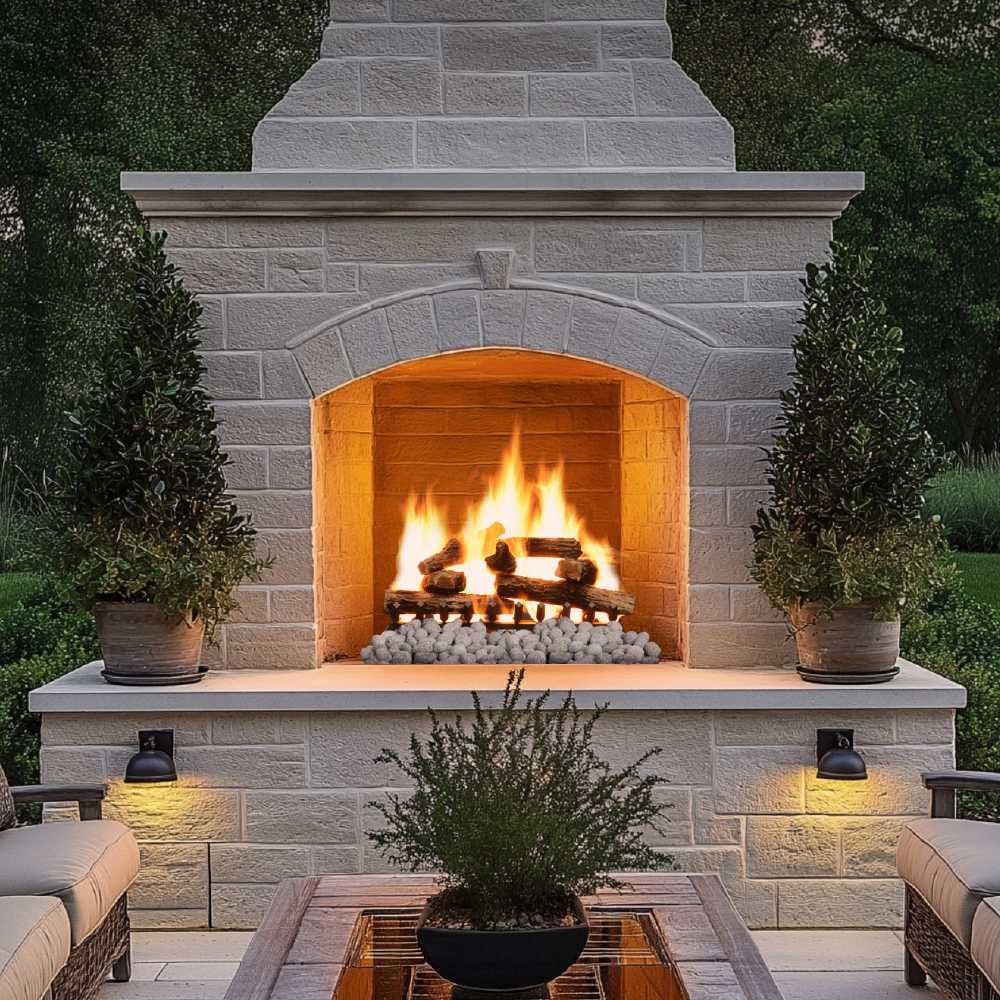 Warming Trends Outdoor Fireplace Kit, Tree-Style Crossfire Burner