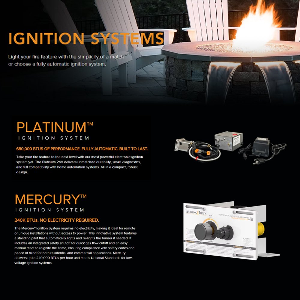 Warming Trends Outdoor Fireplace Kit, Tree-Style Crossfire Burner