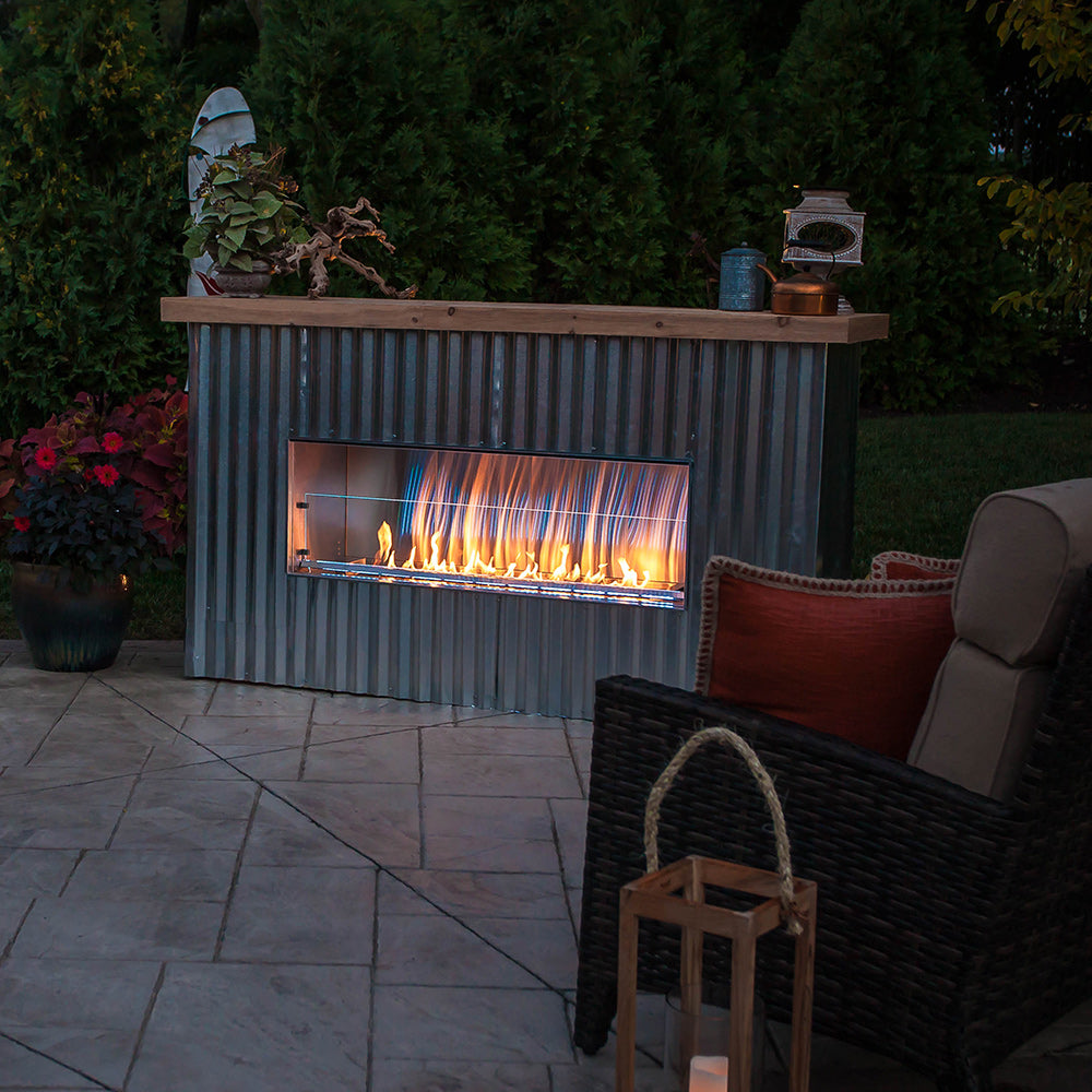 Firegear OFP-60LECO-LED Kalea Bay Linear Outdoor Fireplace, 60-Inch