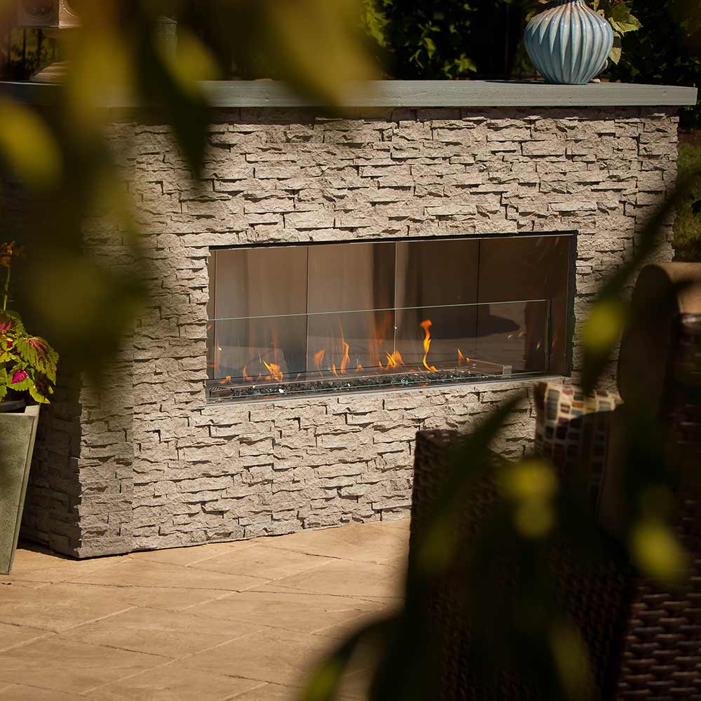 Firegear OFP-60LECO-LED Kalea Bay Linear Outdoor Fireplace, 60-Inch