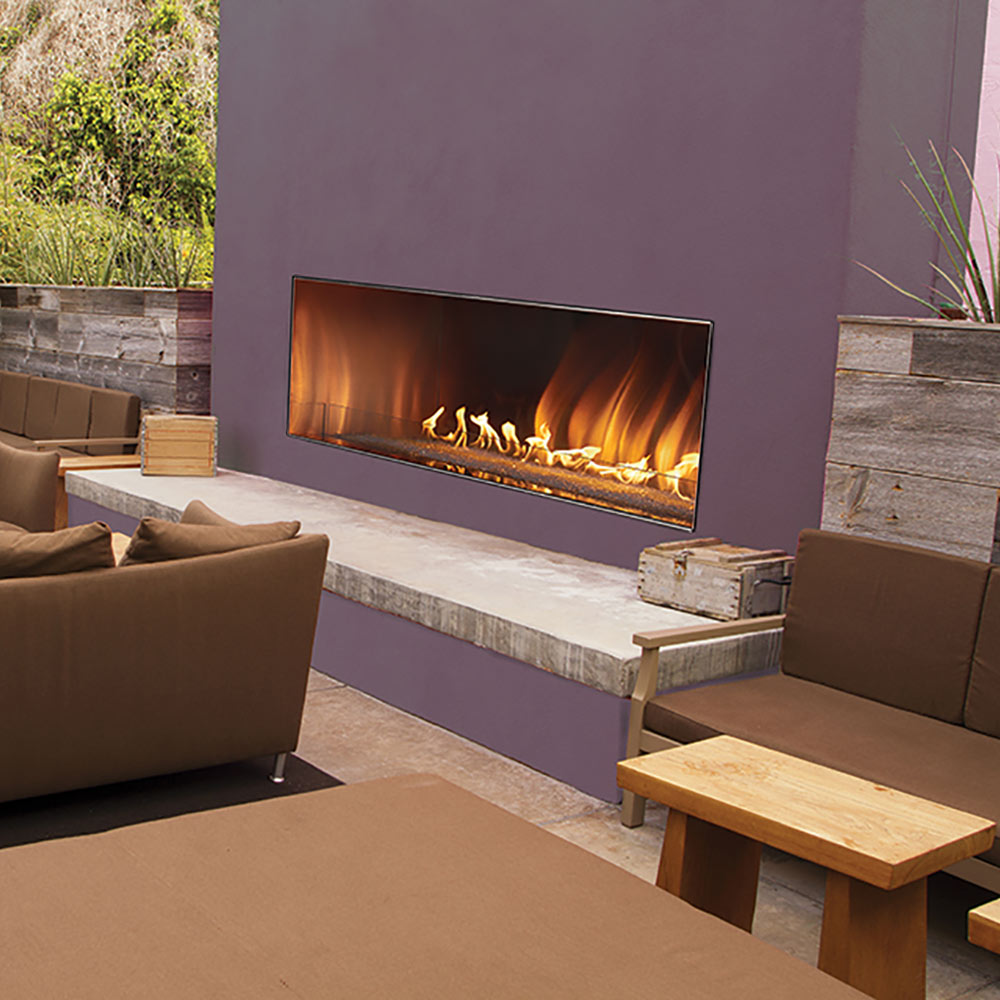 White Mountain Hearth Carol Rose OLL60FP12 Ventless Outdoor Linear Gas Fireplace