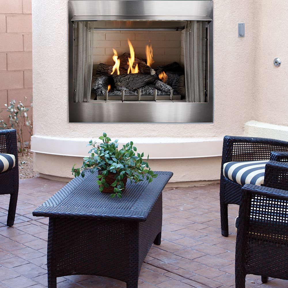 Carol Rose by Empire 36in Outdoor Gas Fireplace w/ Wildwood