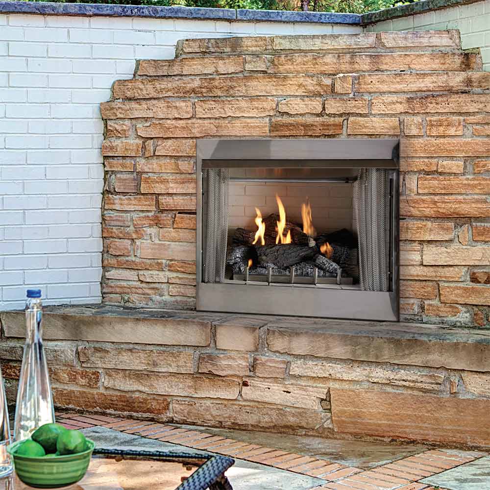 Carol Rose by Empire OP42FP 42-Inch Outdoor Gas Fireplace with Wildwood Log Set
