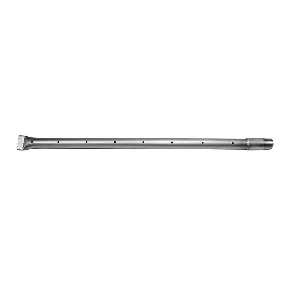 Stainless steel fireplace log lighter burner with long tube and end handle