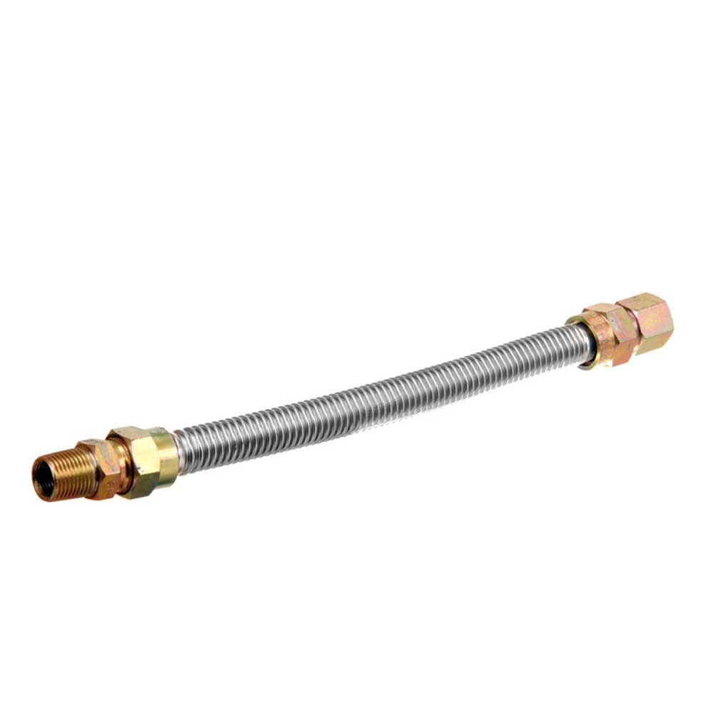 3/4-in stainless steel flex hose with brass ends, 36 in