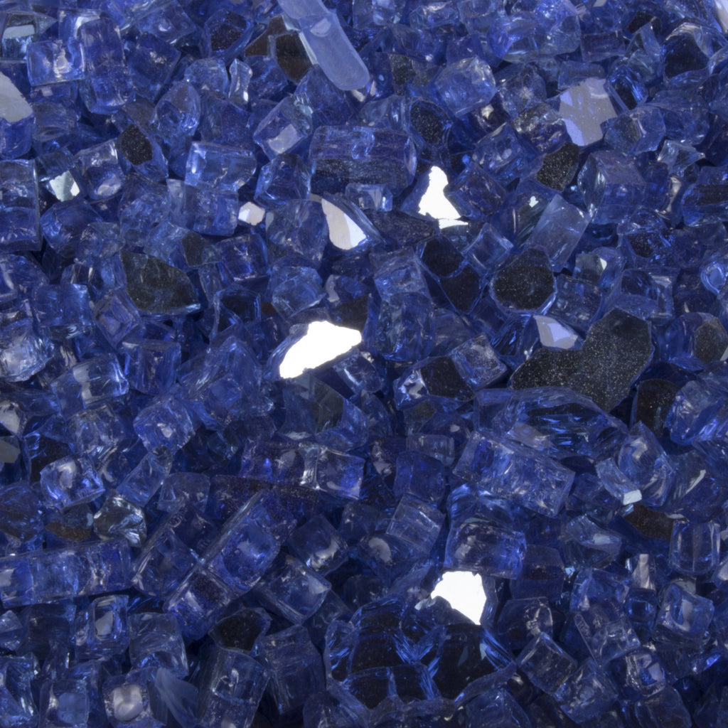 The Outdoor Plus 1/4" Cobalt Reflective Fire Glass, 25-Pounds