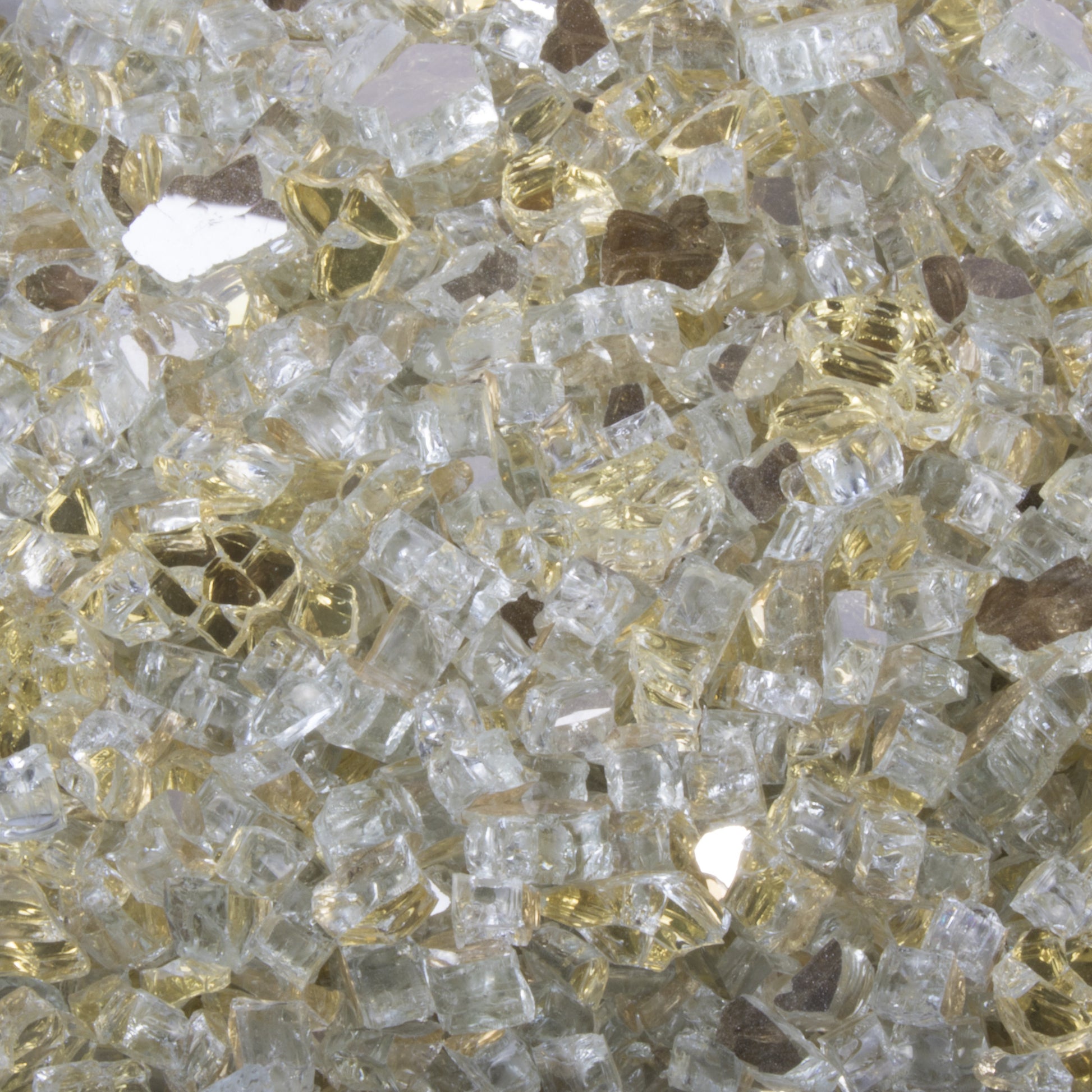 The Outdoor Plus 1/4" Gold Reflective Fire Glass, 25-Pounds